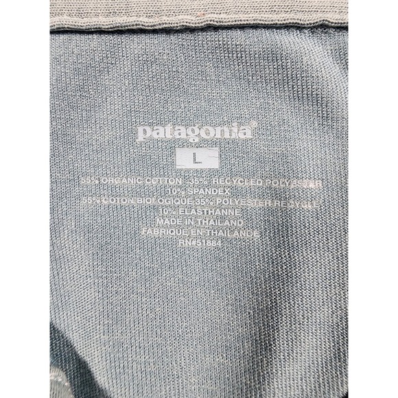 Patagonia Womens Large Blue Organic Cotton Blend Long Sleeve Polo Shirt V-Neck - Picture 5 of 8